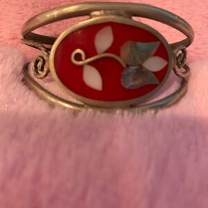 Alpaca silver cloisonné mother of pearl bracelet